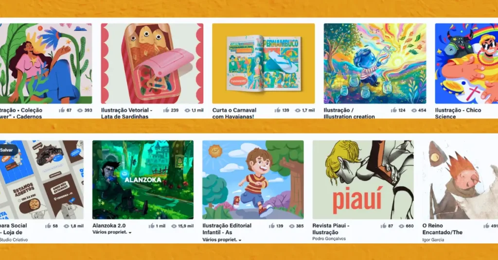 Ilustradora brasileira criando portfólio digital para conquistar clientes internacionais