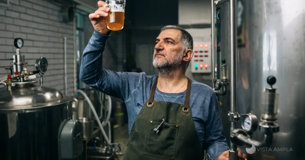 Empreendedor cervejeiro operando sistema de chopp 24h automatizado, exemplo prático de automação e baixo custo operacional.